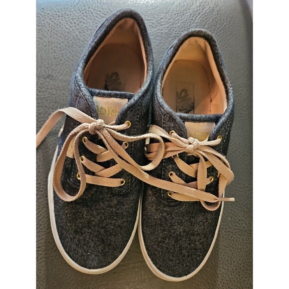 Vans Atwood Skate Sneaker Canvas Low Top Shoe Lace Up Grey/Pink Size Big Girls 4 - Picture 6 of 8